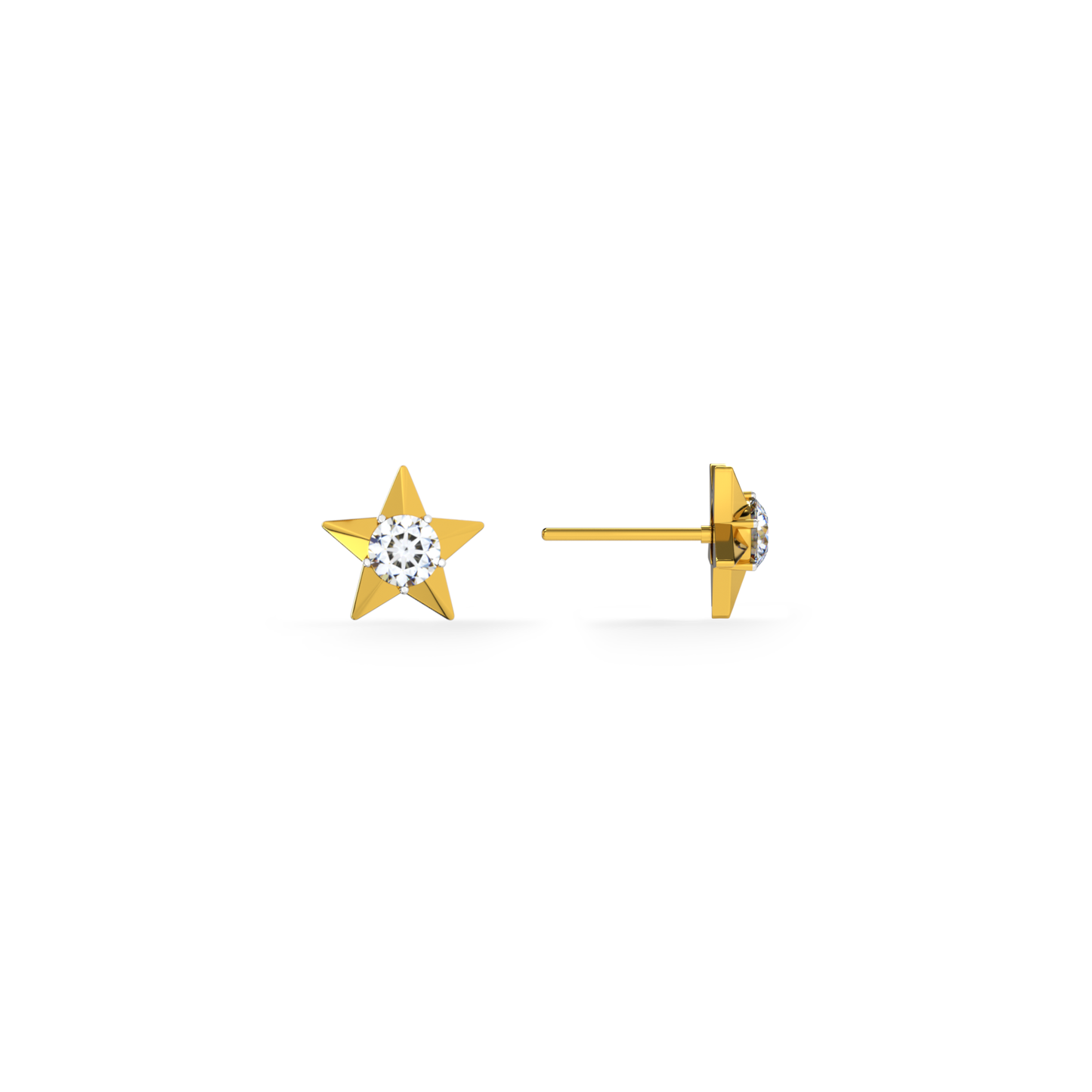 Twilight Burst 9KT Gold Lab Grown Diamond Stud Earring