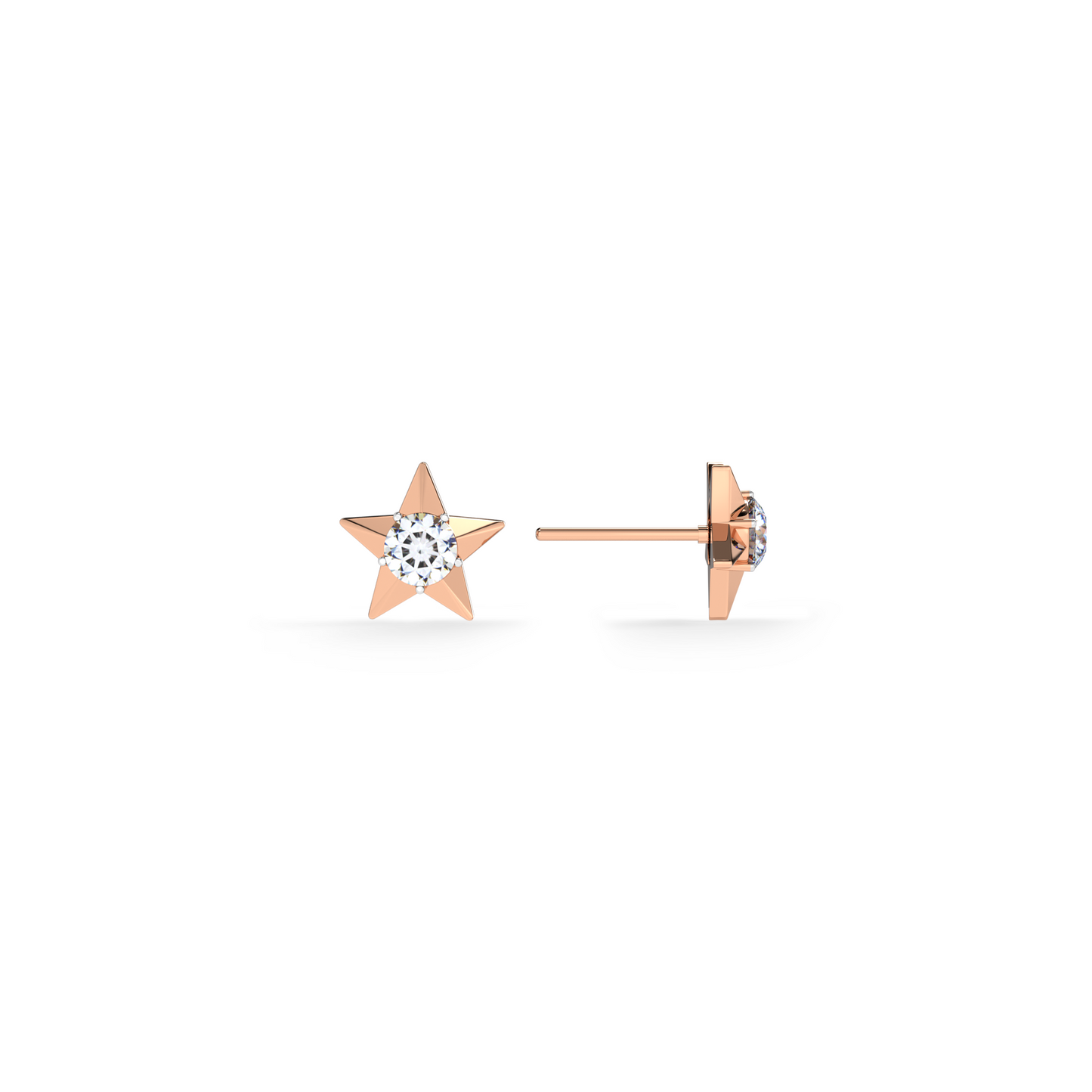 Twilight Burst 9KT Gold Lab Grown Diamond Stud Earring