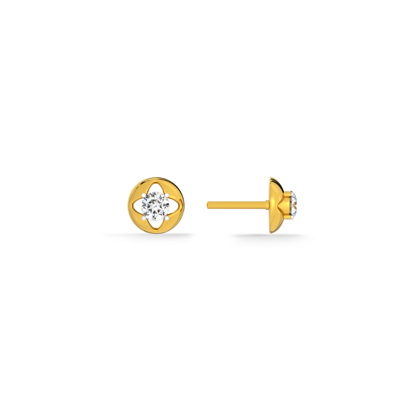 Floral Whisper 9KT Gold Lab Grown Diamond Stud Earring
