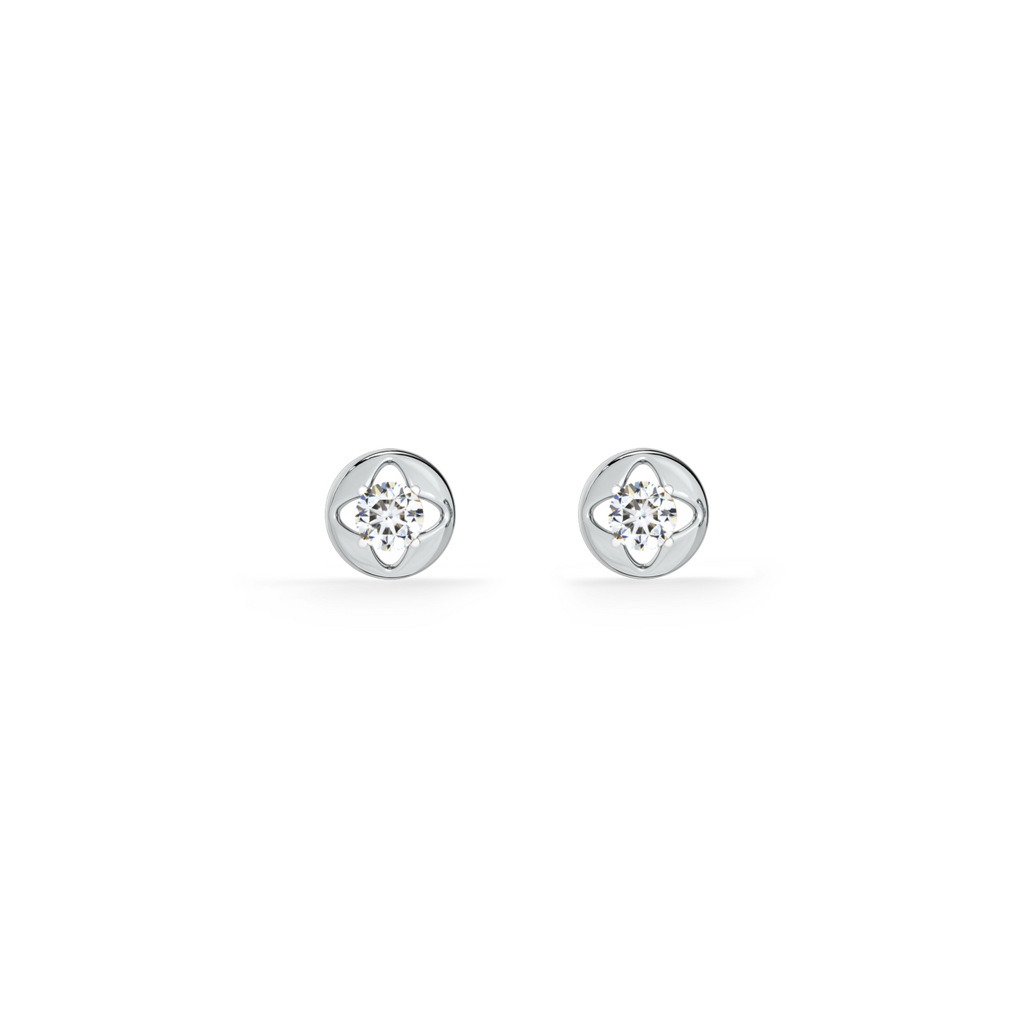 Floral Whisper 9KT Gold Lab Grown Diamond Stud Earring