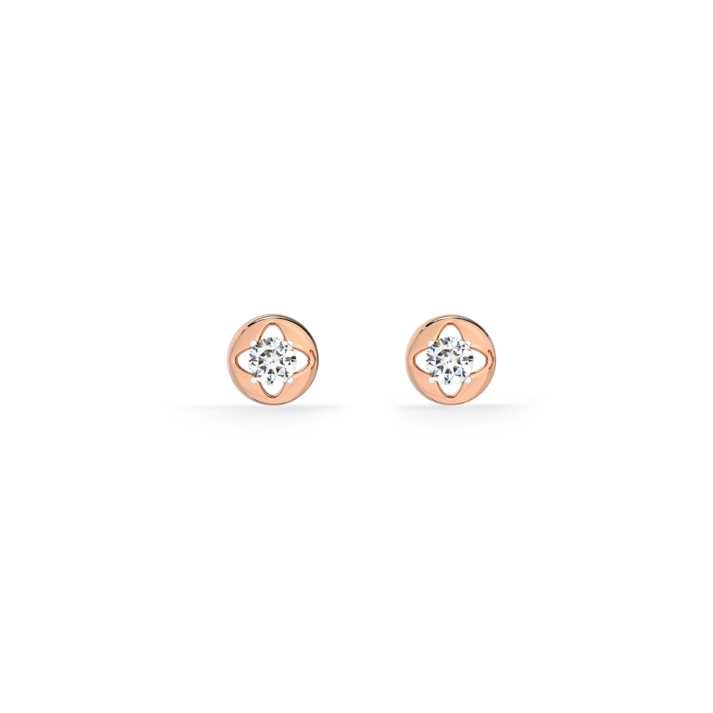 Floral Whisper 9KT Gold Lab Grown Diamond Stud Earring