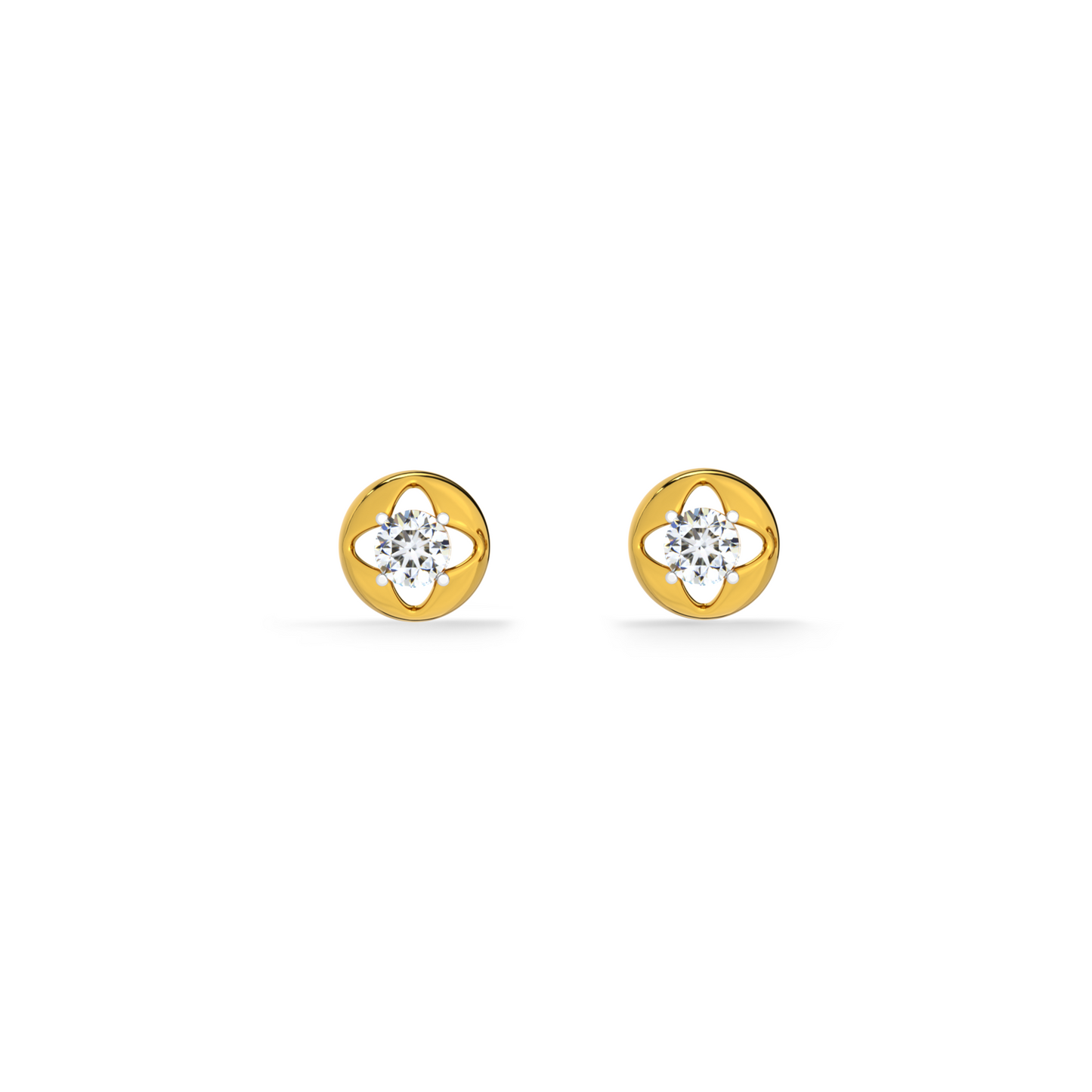 Floral Whisper 9KT Gold Lab Grown Diamond Stud Earring