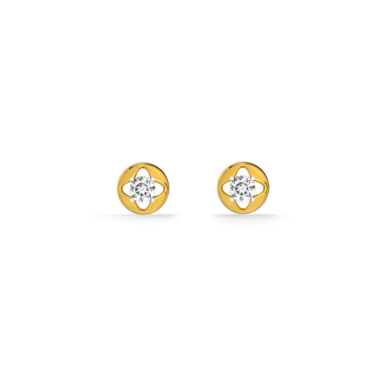 Floral Whisper 9KT Gold Lab Grown Diamond Stud Earring
