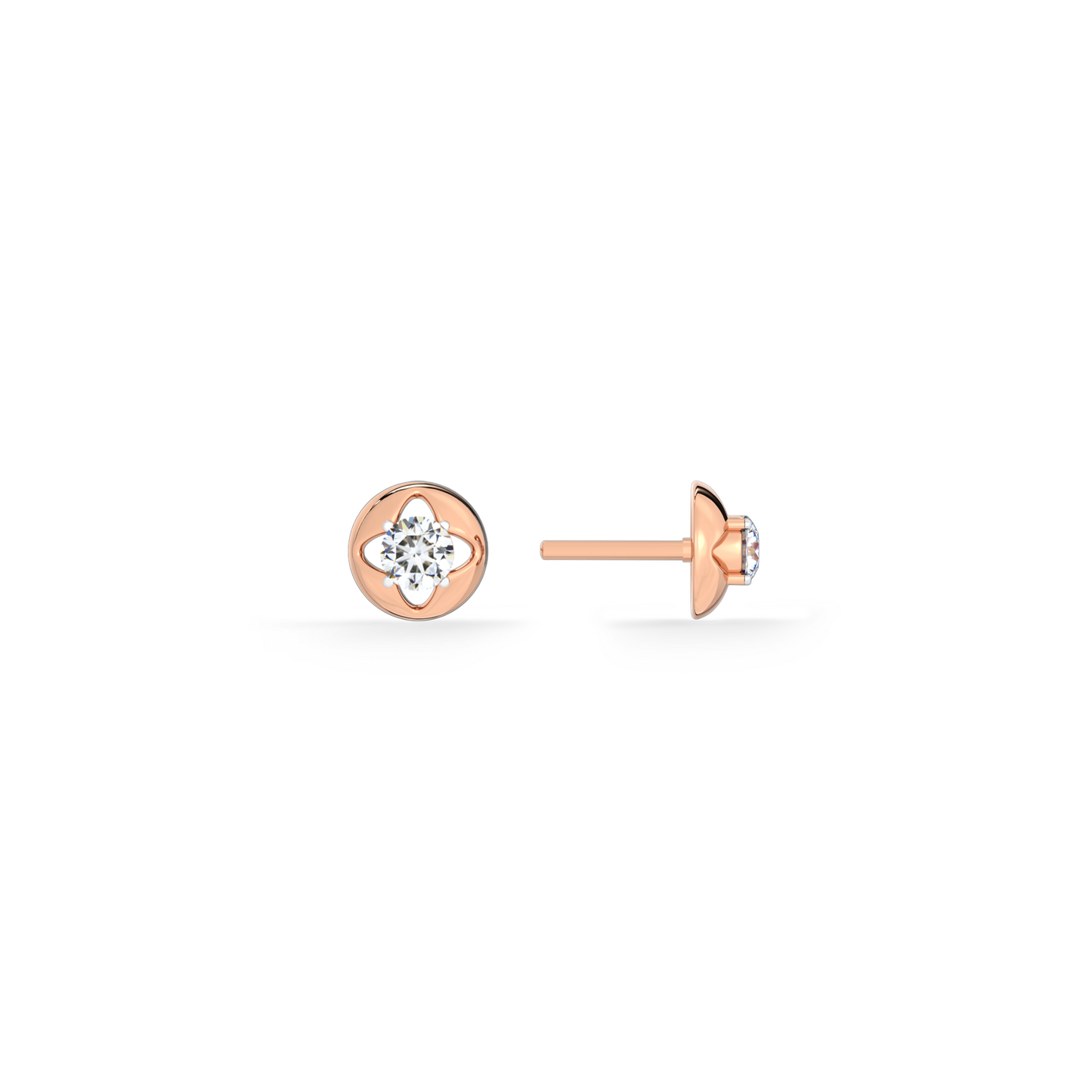 Floral Whisper 9KT Gold Lab Grown Diamond Stud Earring