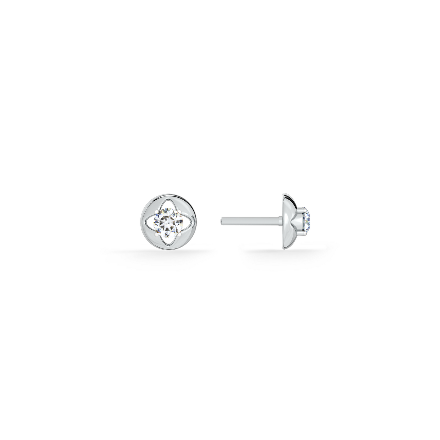 Floral Whisper 9KT Gold Lab Grown Diamond Stud Earring