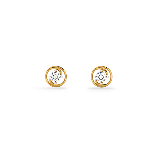Radiant Bloom Cluster 9KT Gold Lab Grown Diamond Stud Earring