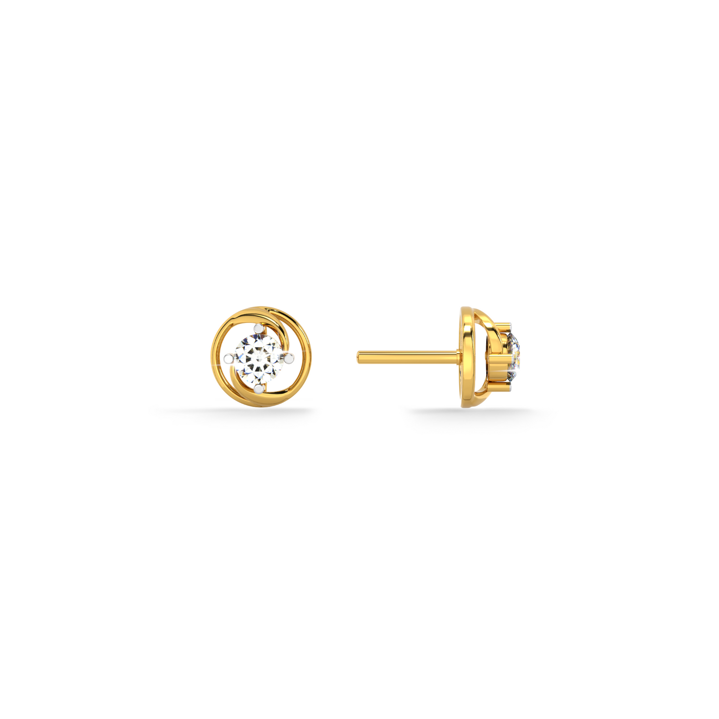 Radiant Bloom Cluster 9KT Gold Lab Grown Diamond Stud Earring
