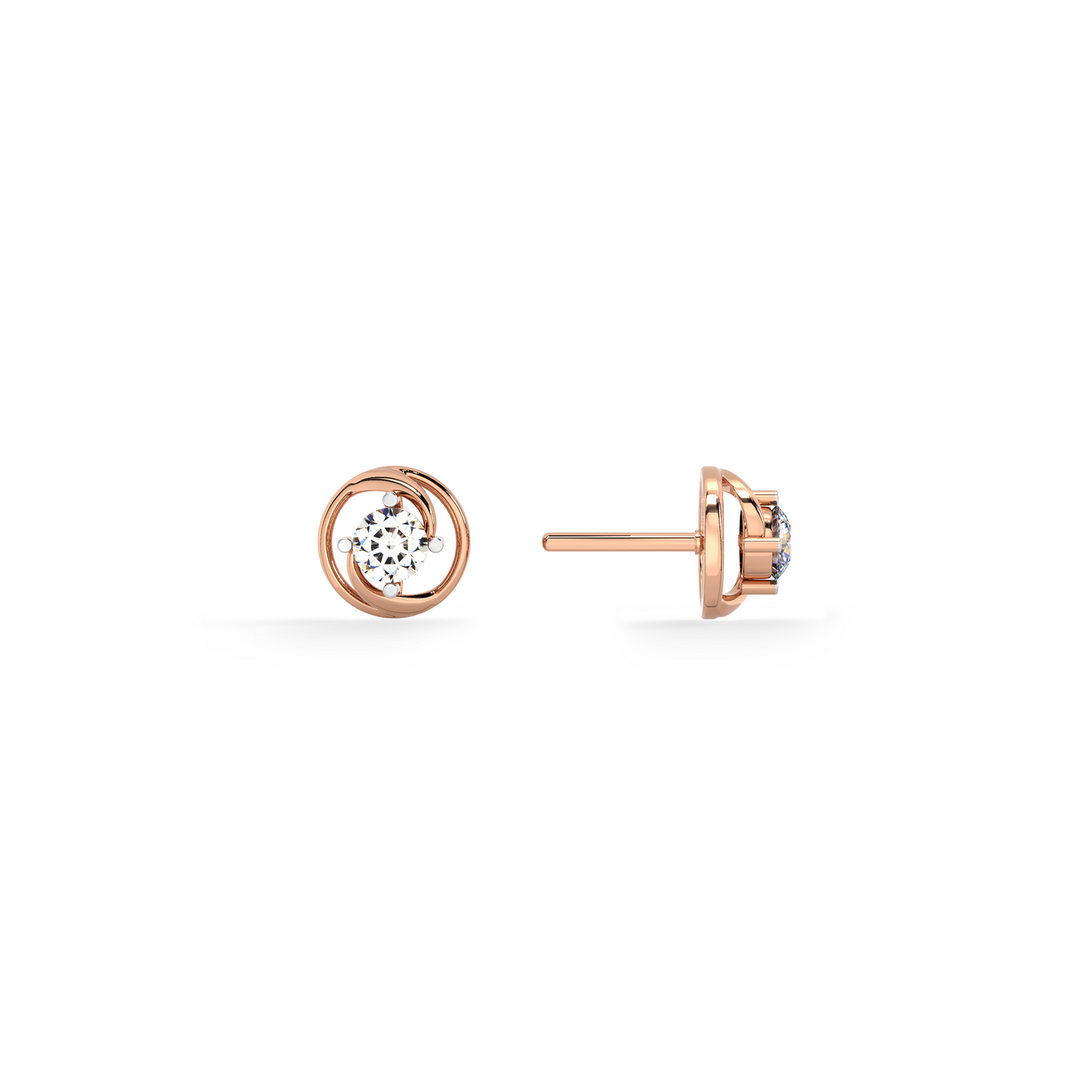 Radiant Bloom Cluster 9KT Gold Lab Grown Diamond Stud Earring