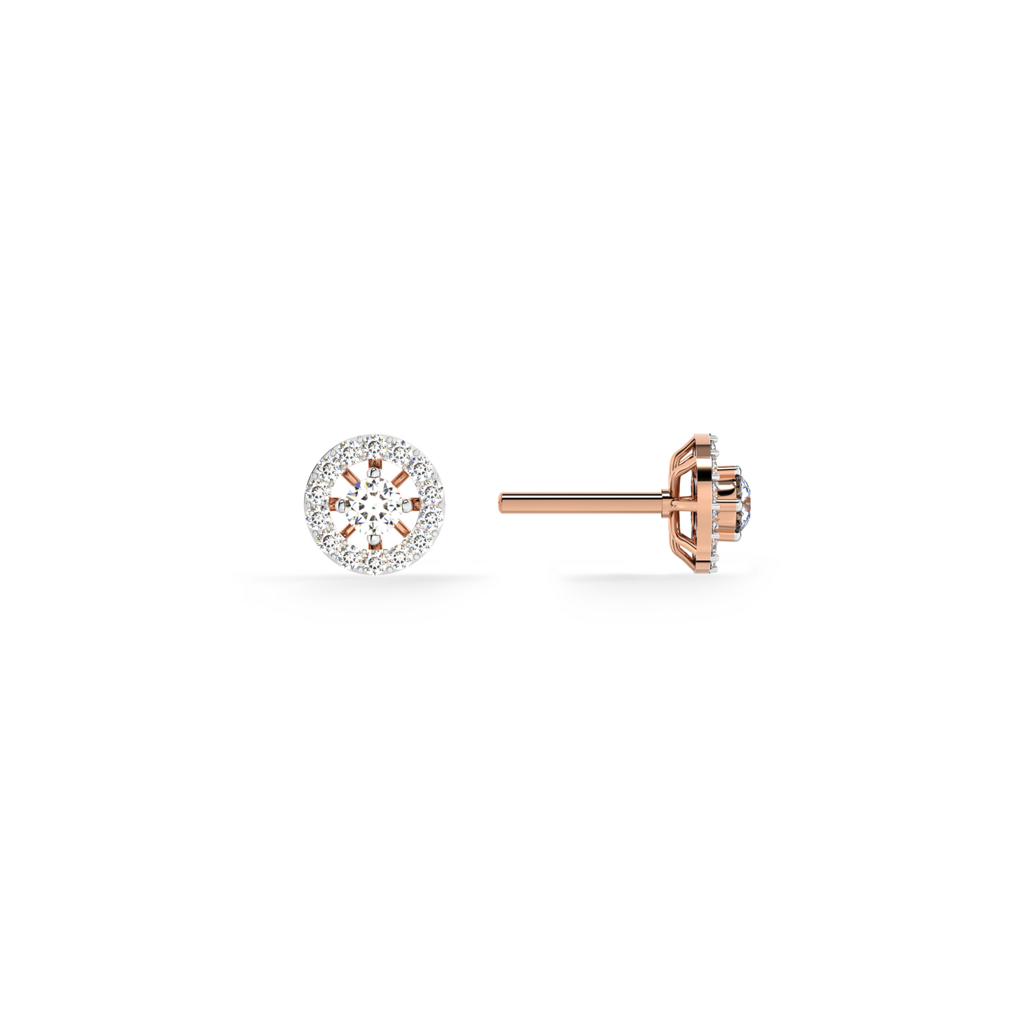 Heirloom Halo 9KT Gold Lab Grown Diamond Stud Earring