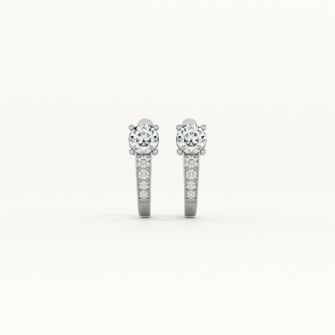 Luminous Crystal Charm Hoop Earrings