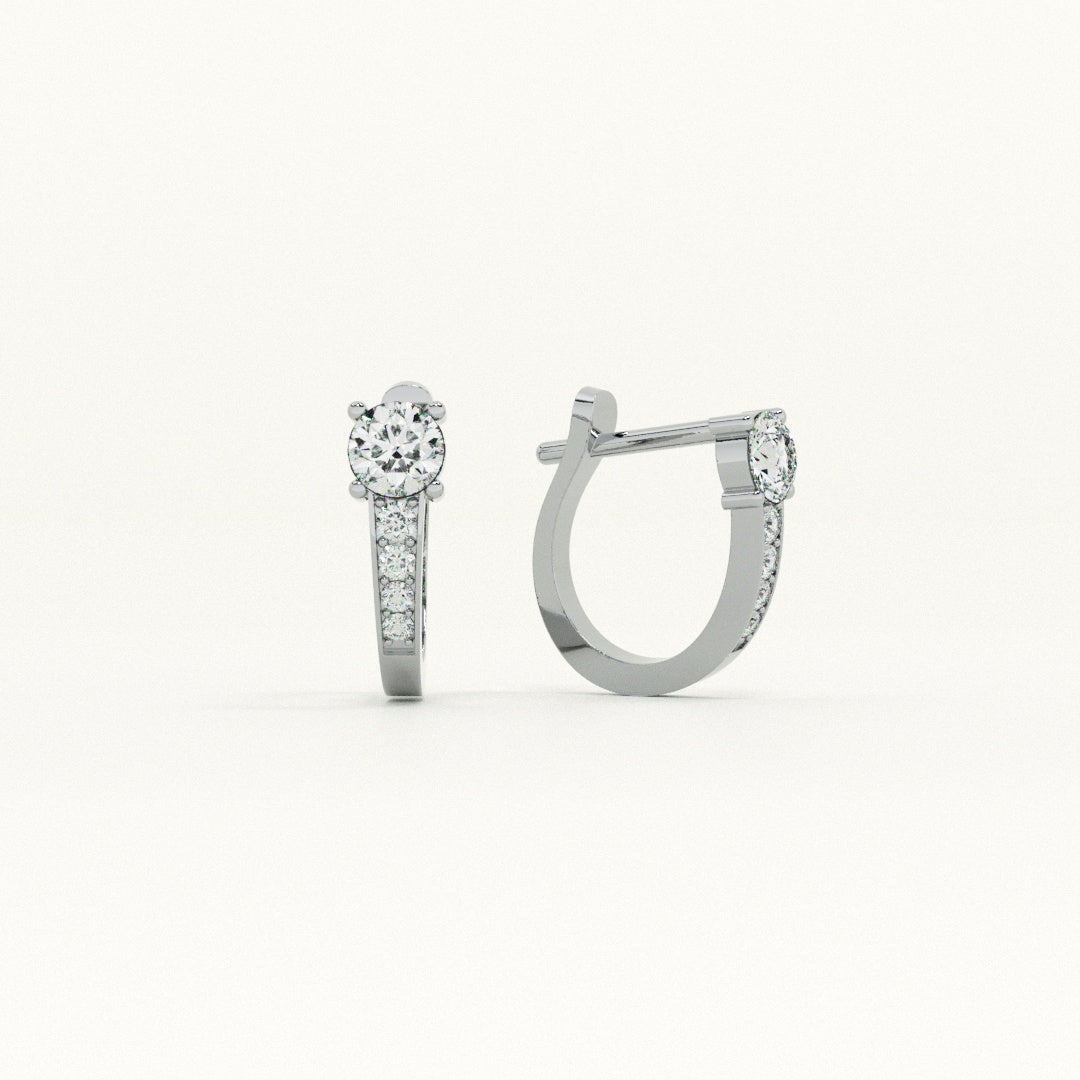 Luminous Crystal Charm Hoop Earrings