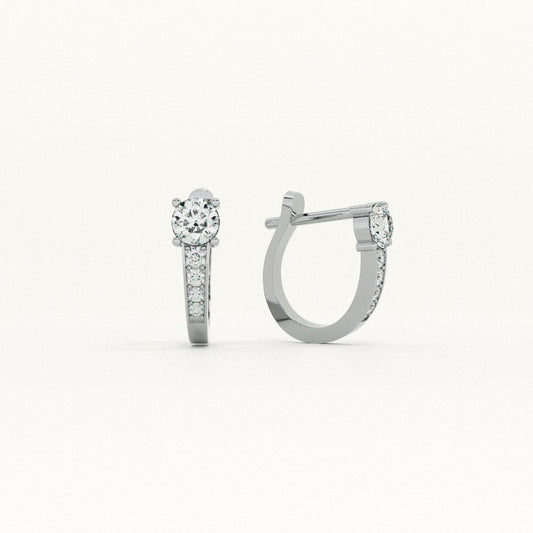 Luminous Crystal Charm Hoop Earrings