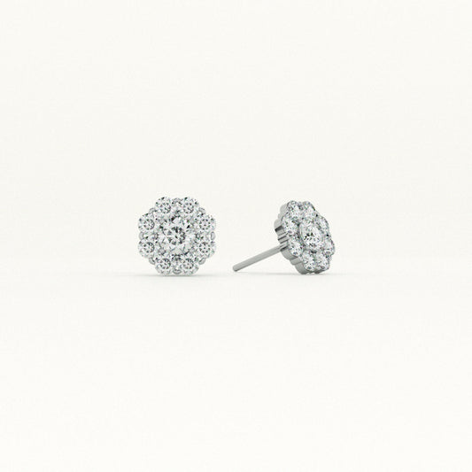 Dazzling Halo Stud Earrings