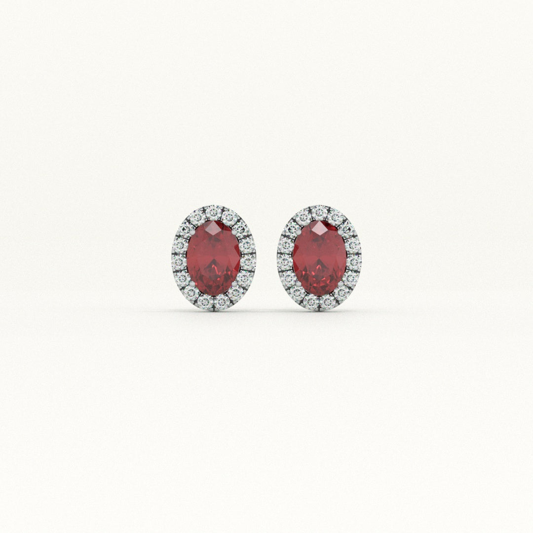 Timeless Synthetic Red Ruby Stud Earring