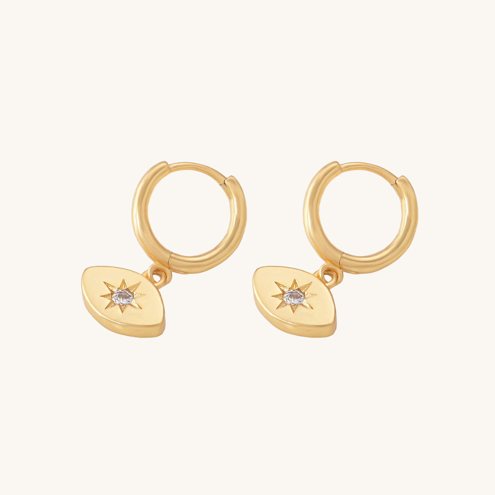 Medium Iris Star Hoop Earrings