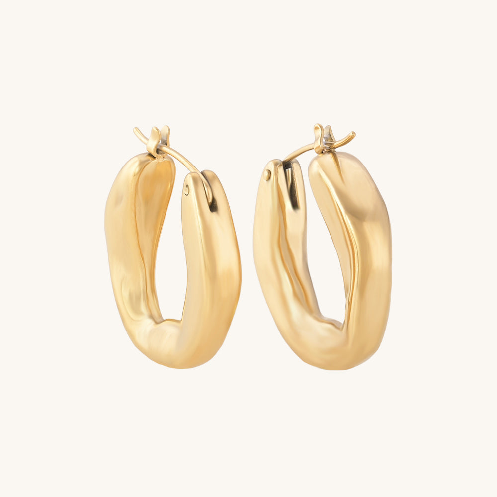 Wobbly Molten Hoop Earrings