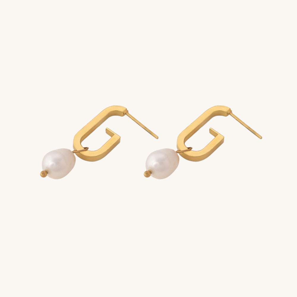 Bold Pearl Dangle Earrings