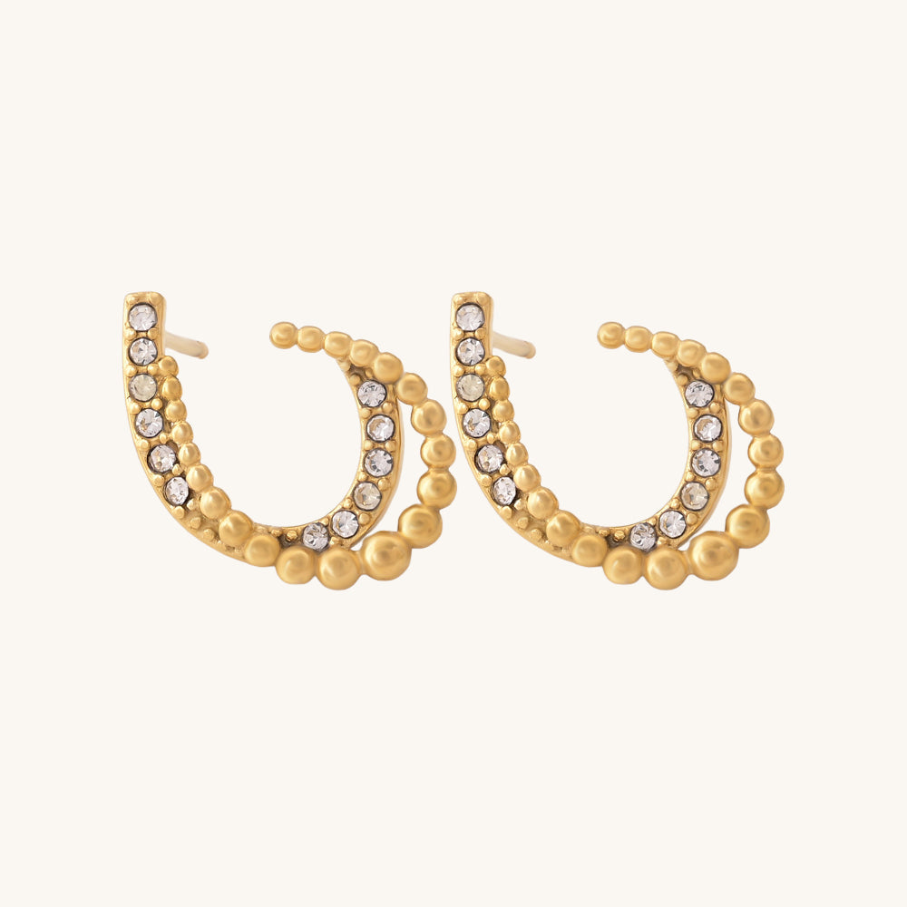 Almond Stones Stud Earrings