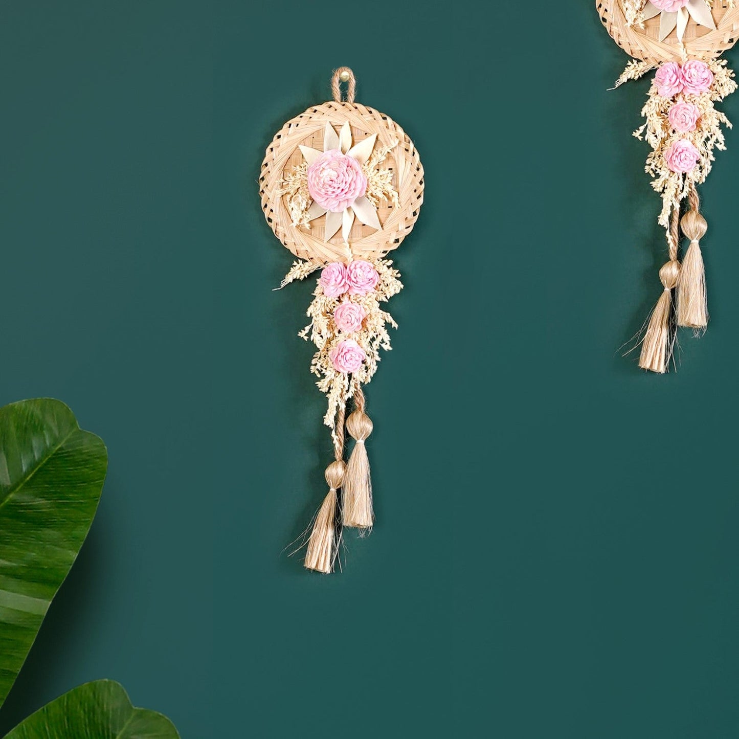 All Natural Pink Sola Rose Wall Decor Set Of 4