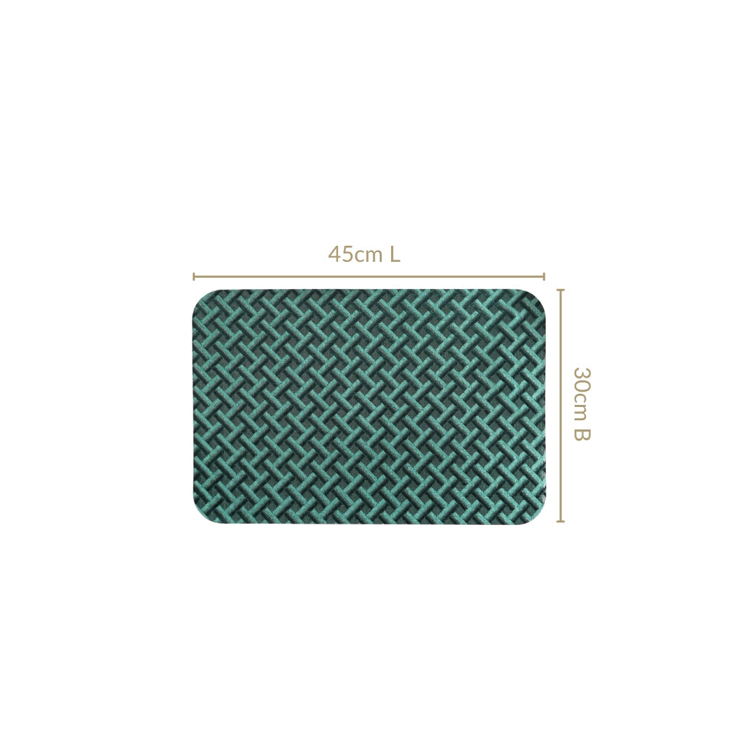Emerald Green Basket Pattern Tablemat Set Of 6