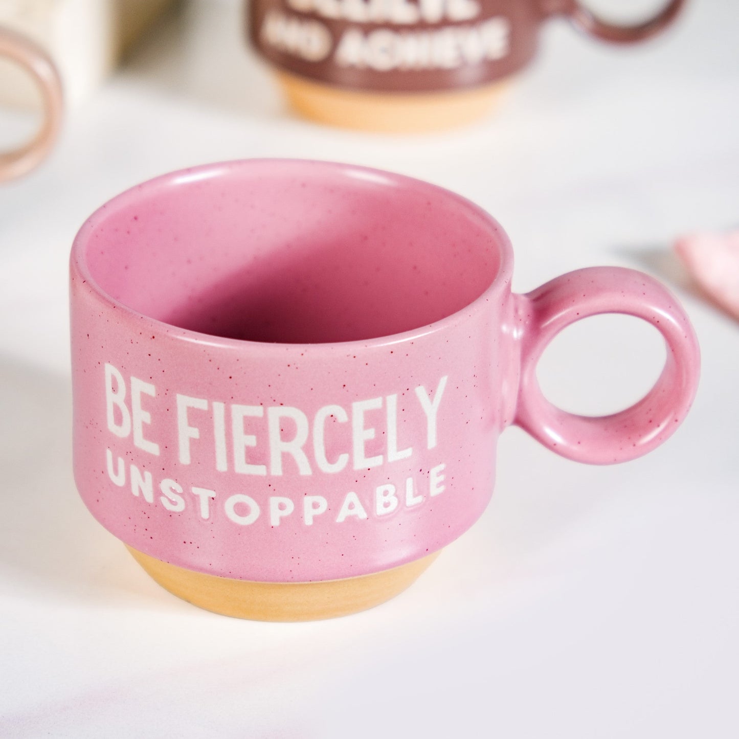 Inspirational Quotes Stackable Tea Cup Set Of 4 215ml
