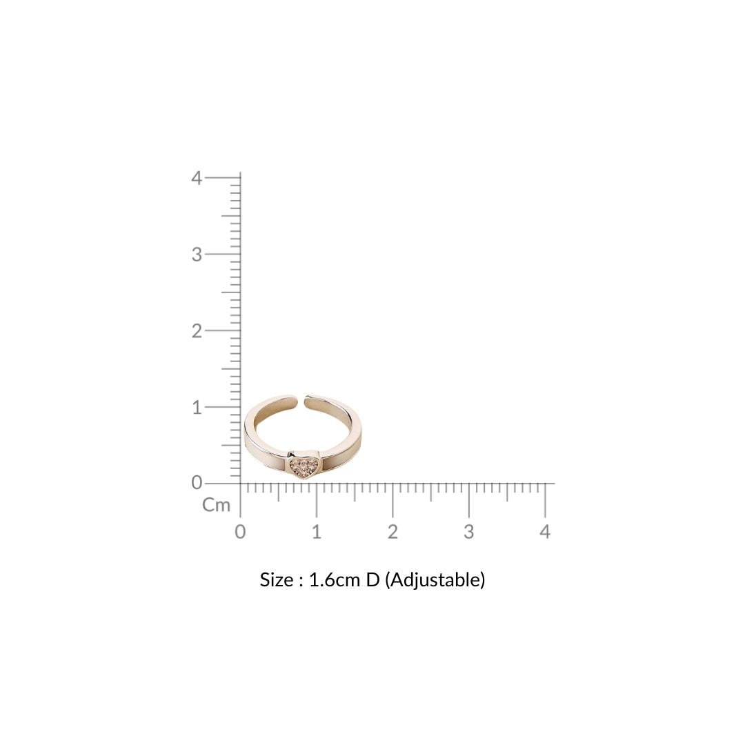 Eternal Spark Silver Heart Ring