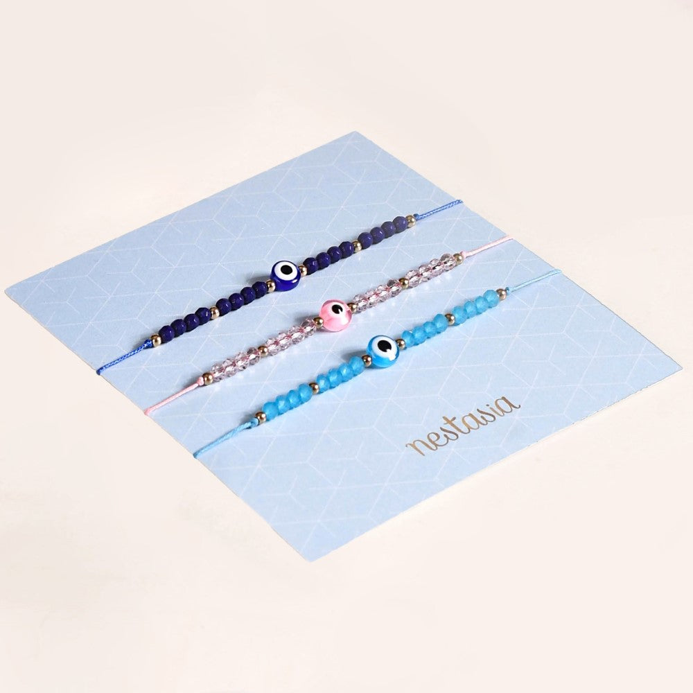 Evil Eye Beaded Bracelet Set Of 3