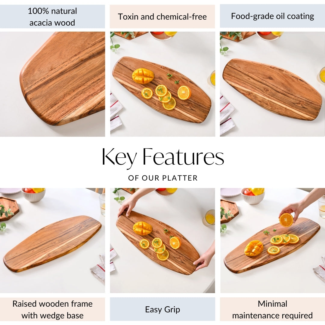 Long Organic Wooden Platter