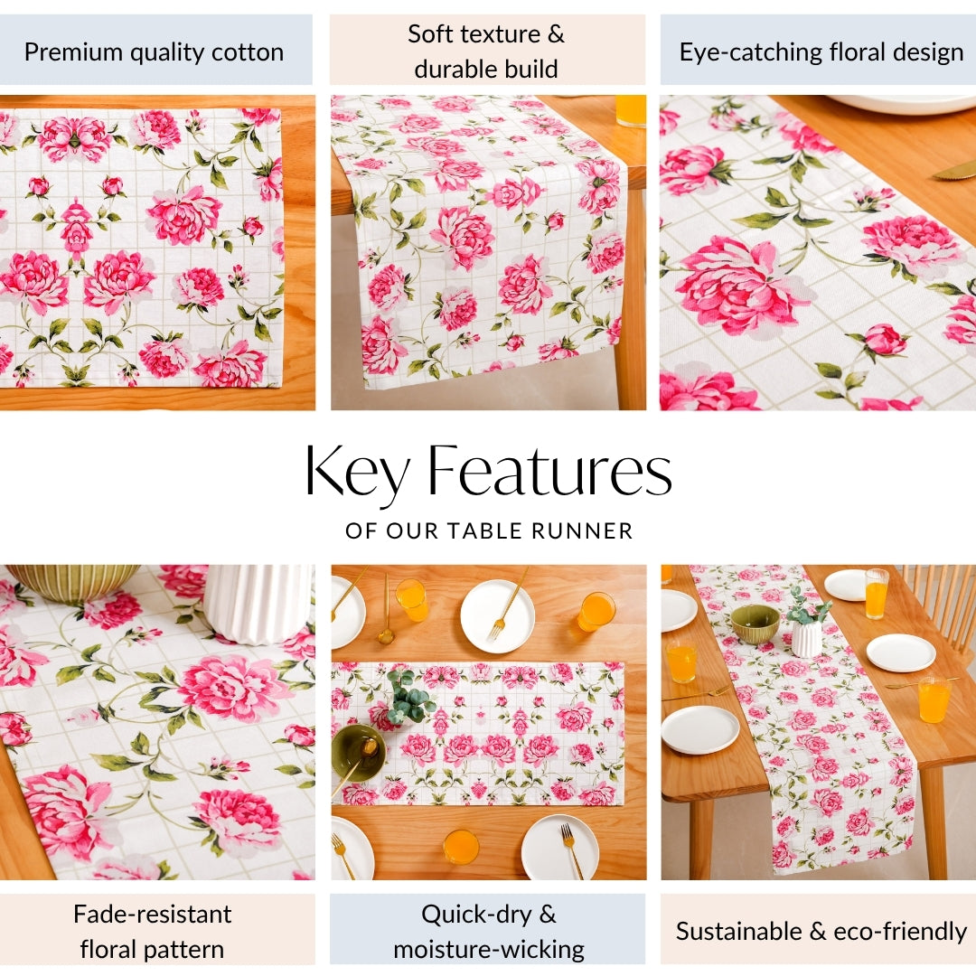 Floral Rouge Luxe 8 Seater Table Runner 265x36cm