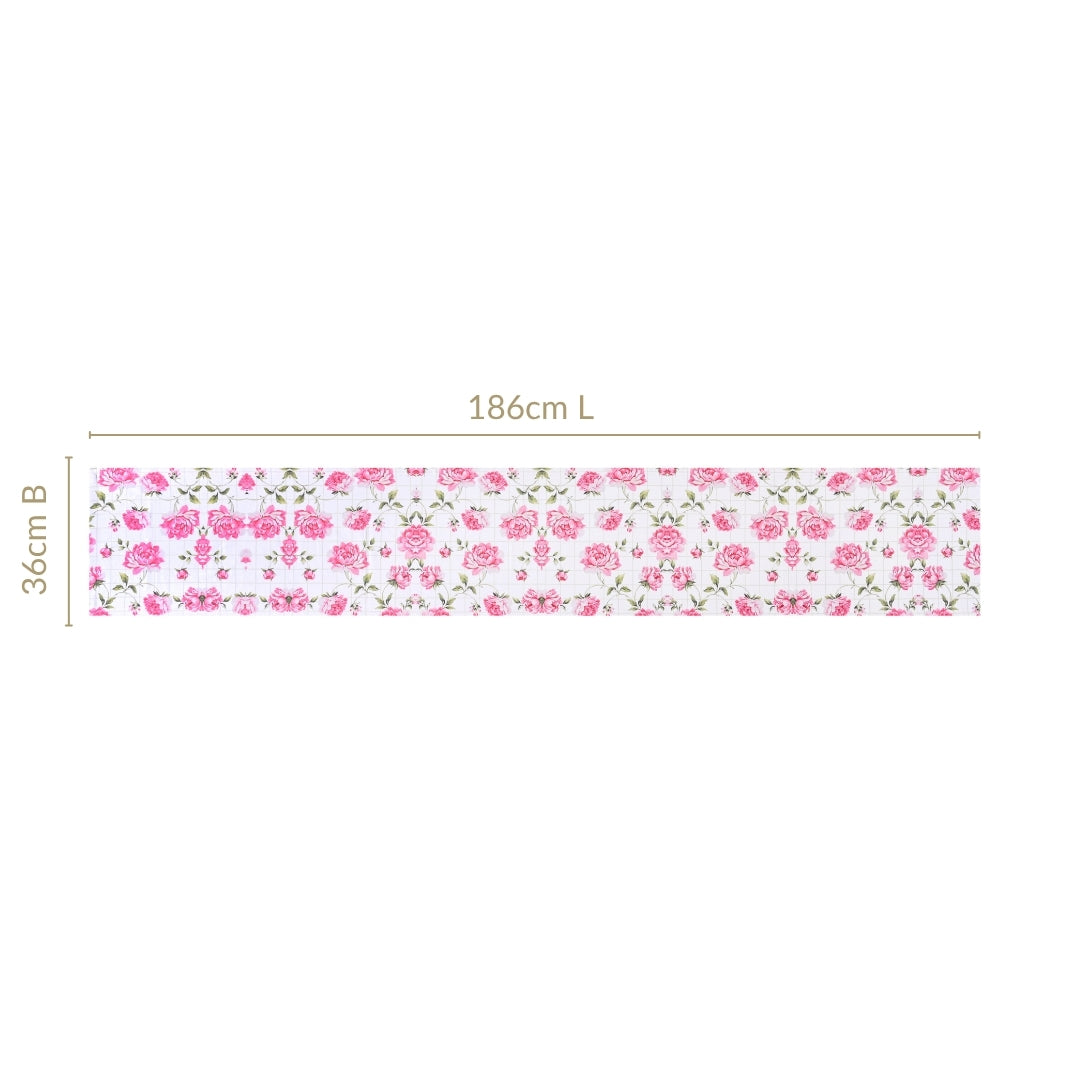 Floral Rouge Pure Cotton 6 Seater Table Runner 186x37cm