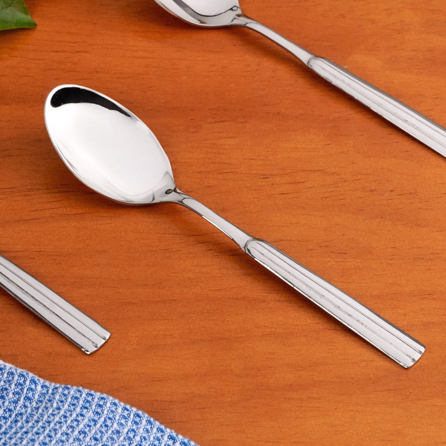 Fluted Stainless Steel Spoons And Fork Set Of 12