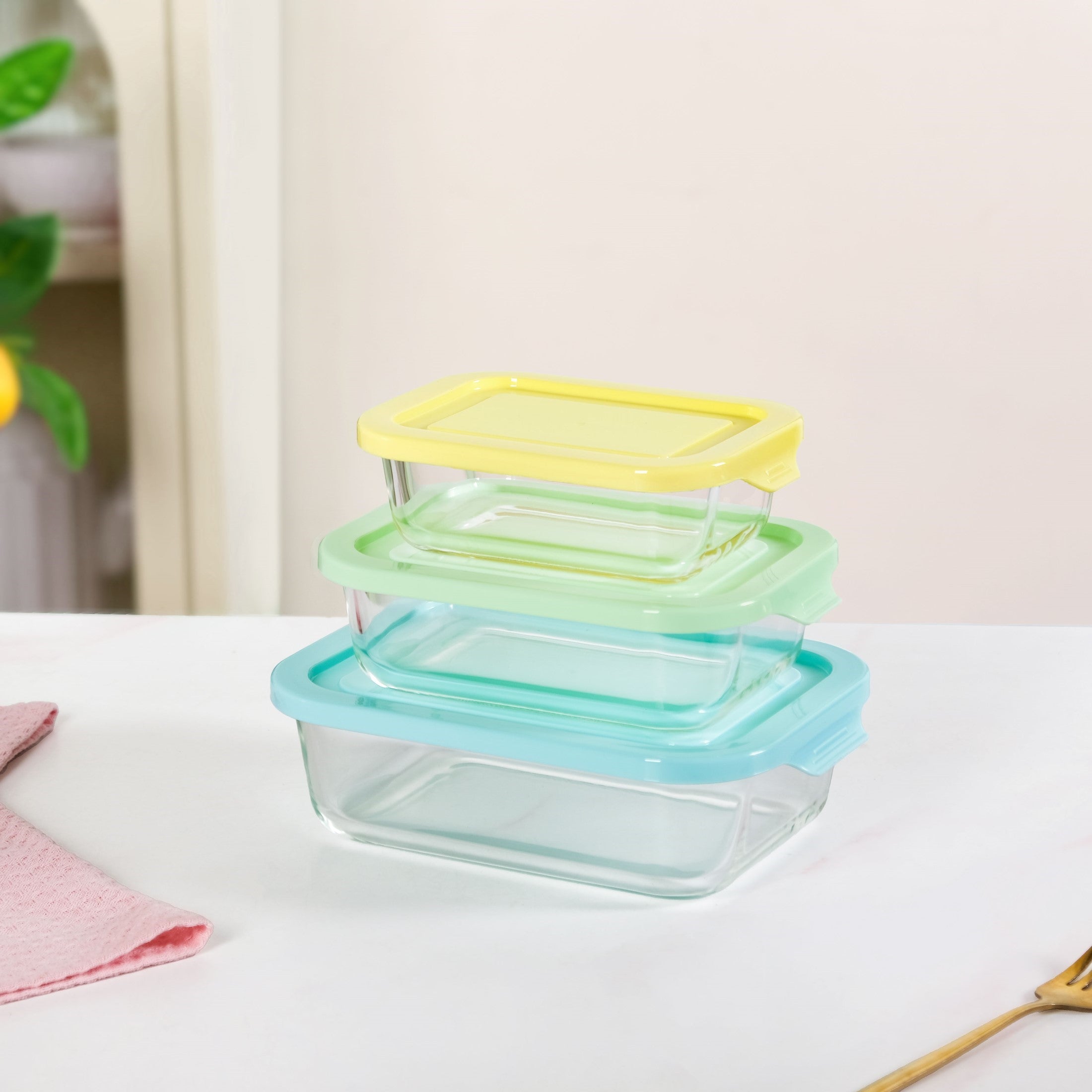 Freshlock Meal Prep Rectangular Storage Box Set Of 3