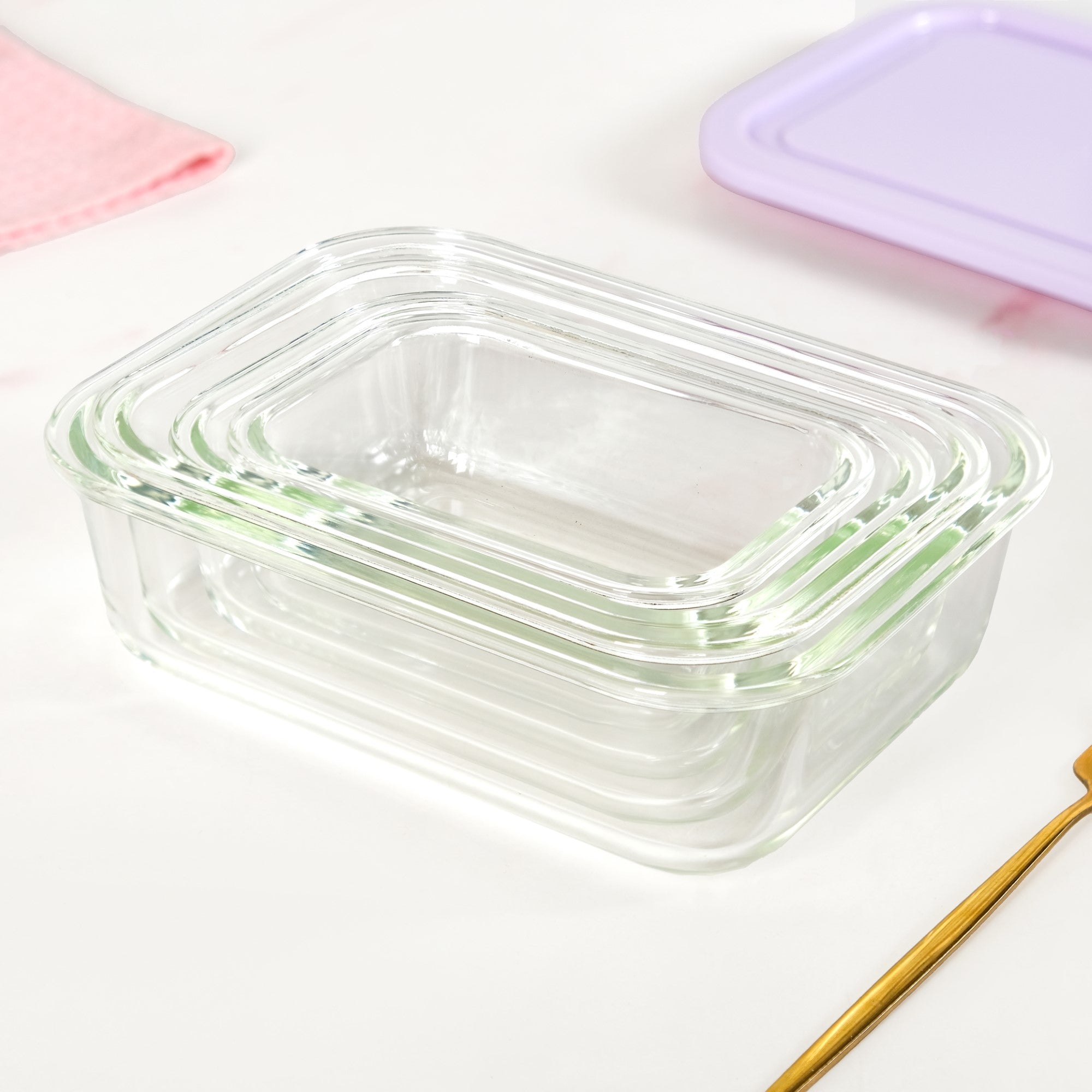 Freshlock Meal Prep Rectangular Storage Box Set Of 4