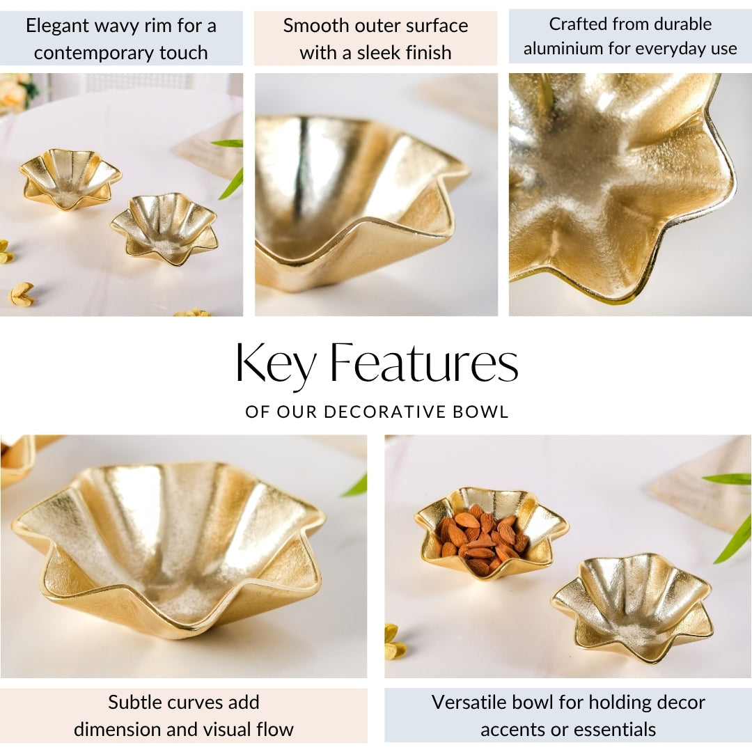 Frill Metal Trinket Bowl Set Of 2