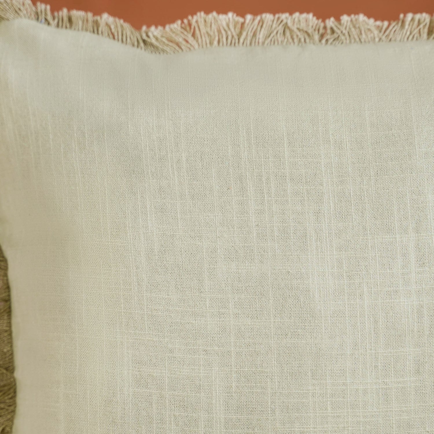 Fringe Cotton Cushion Cover Set Of 2 Green