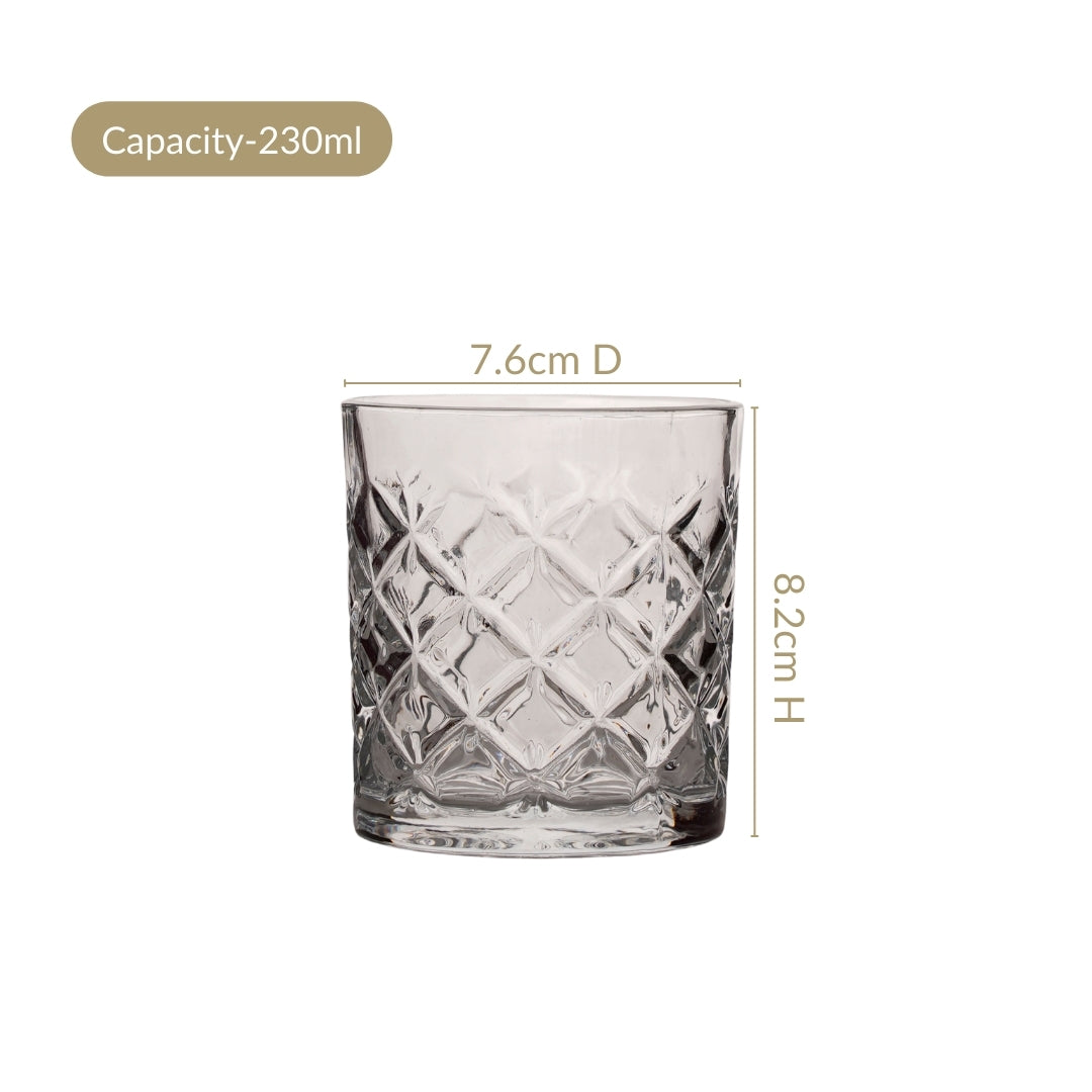 Scotch Glass Crosshatch Pattern Set Of 6 230ml