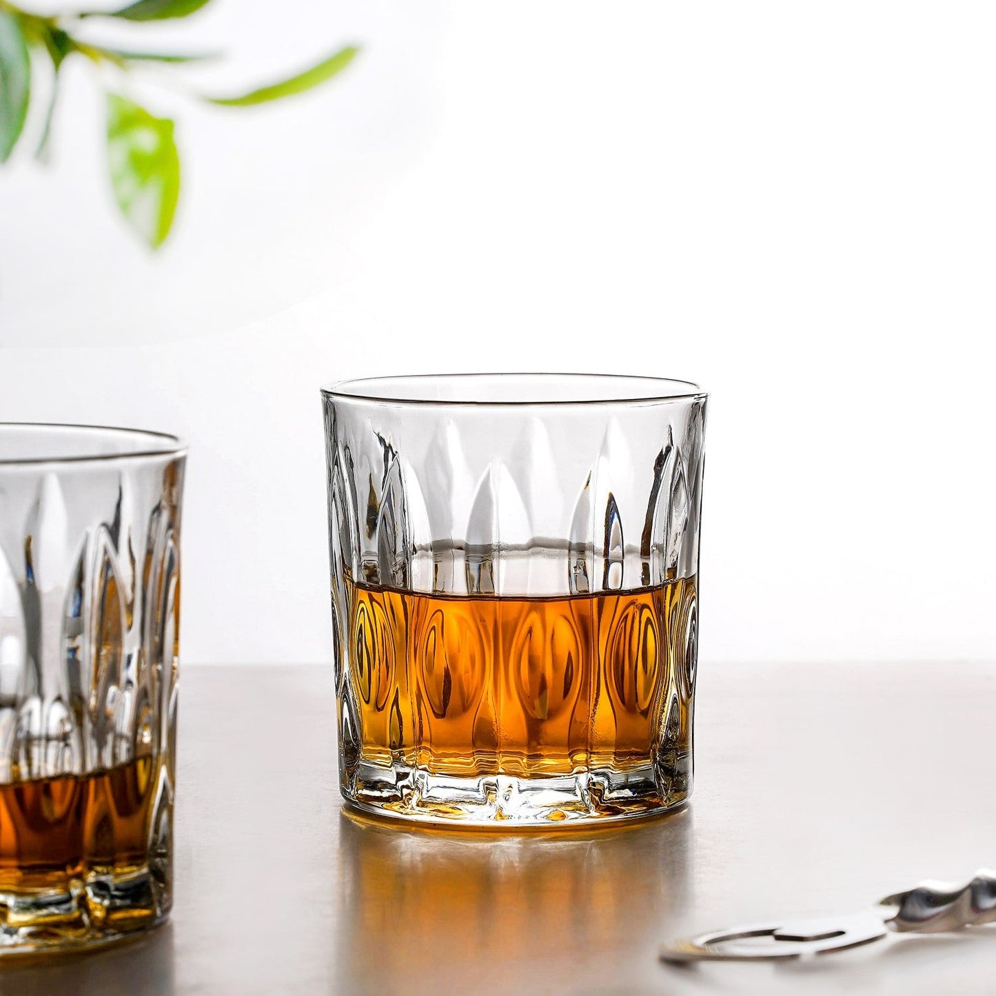 Large Set Of 6 Textured Luxe Whiskey Glass 310ml