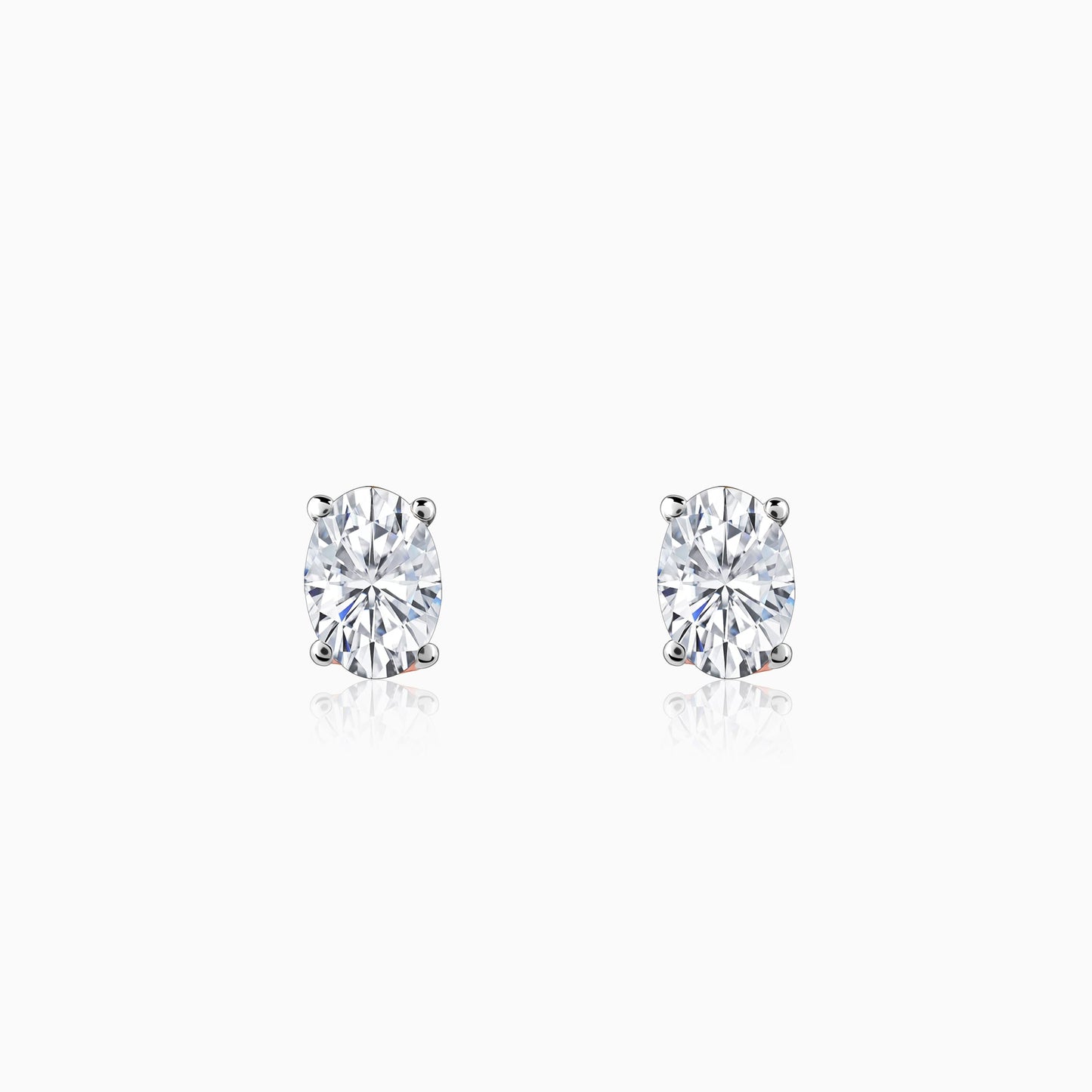 Rose Gold Ovaline Lab Grown Diamond Stud Earrings