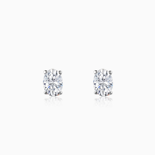 Rose Gold Ovaline Lab Grown Diamond Stud Earrings