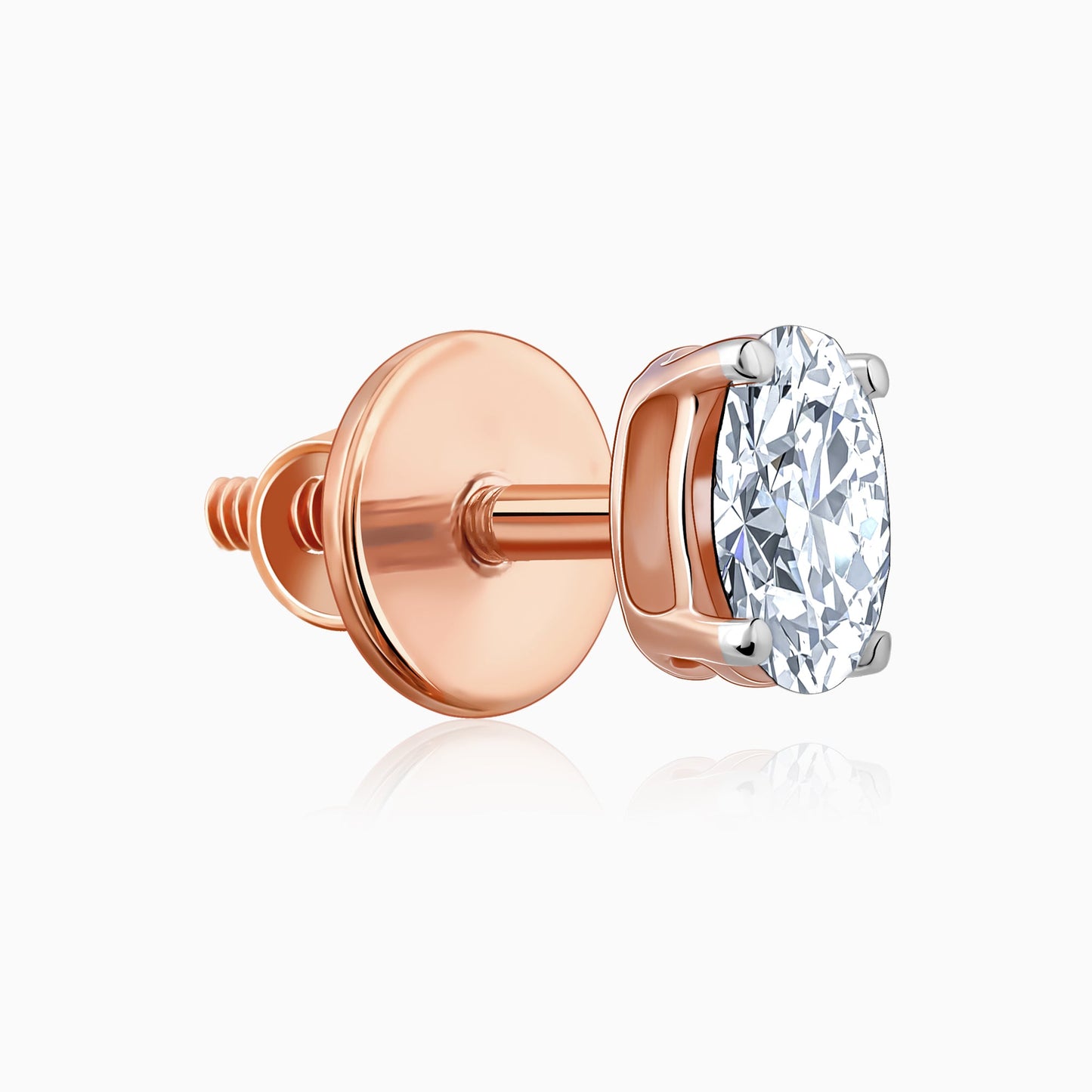 Rose Gold Ovaline Lab Grown Diamond Stud Earrings