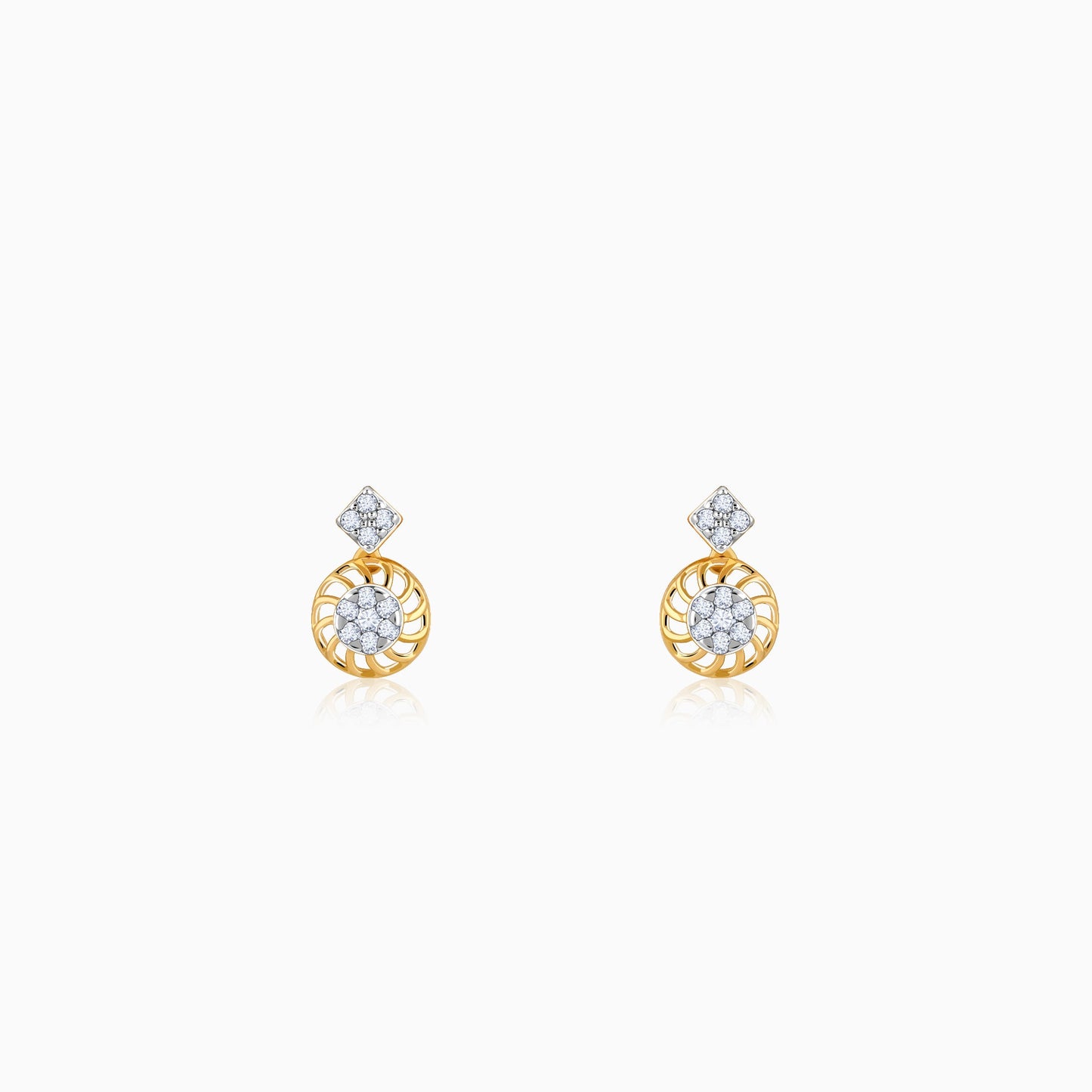 Gold Unravel Diamond Earrings