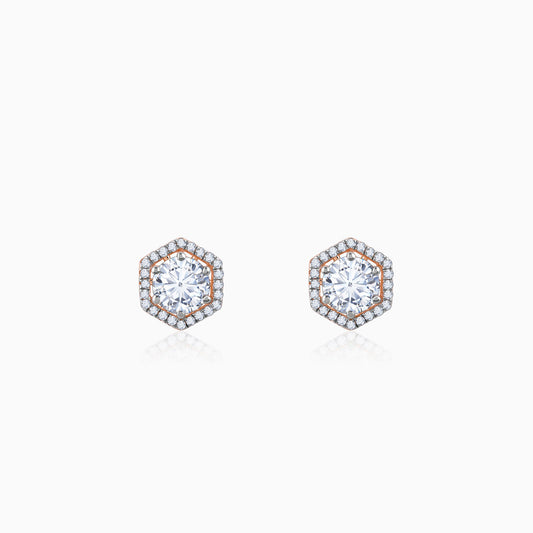Rose Gold Lovable Solitaire Diamond Earrings