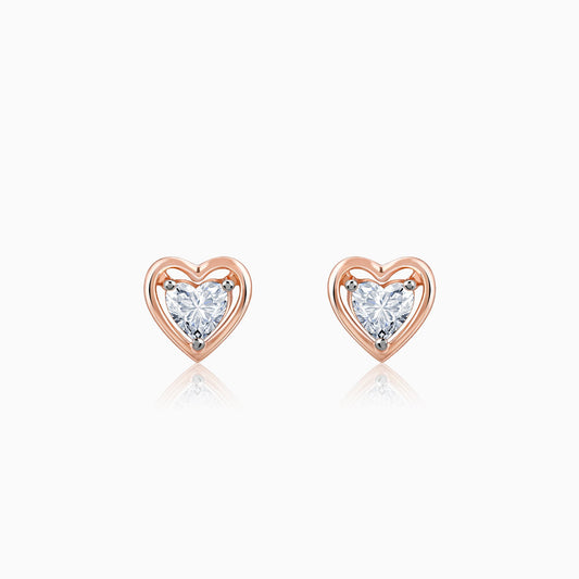 Rose Gold Heart Throb Lab Grown Diamond Earrings