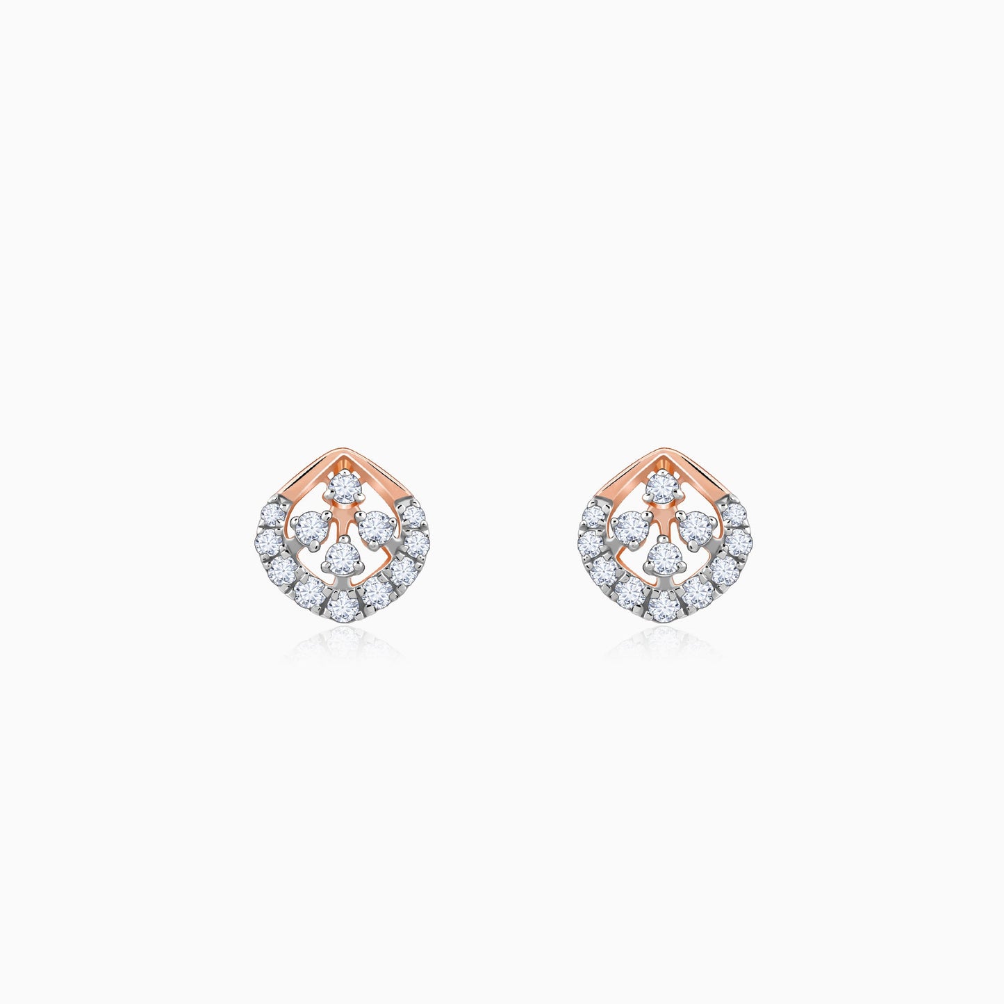Rose Gold Dazzle Duo Lab Grown Diamond Earrings
