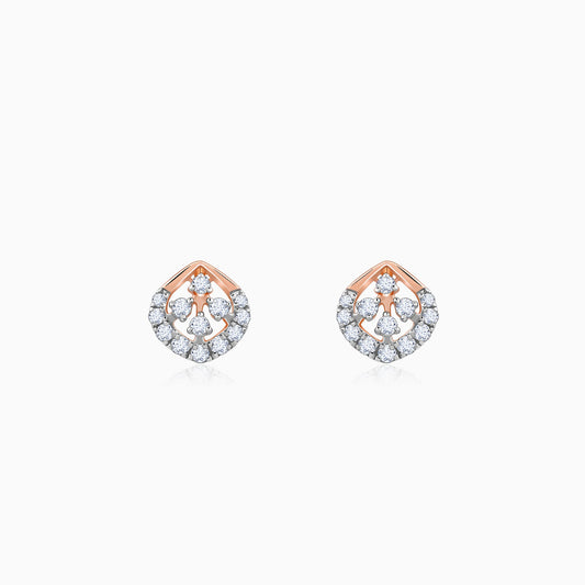 Rose Gold Dazzle Duo Lab Grown Diamond Earrings