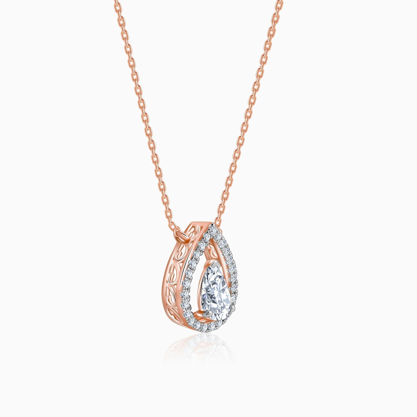 Rose Gold Magical Dewdrop Lab Grown Diamond Necklace