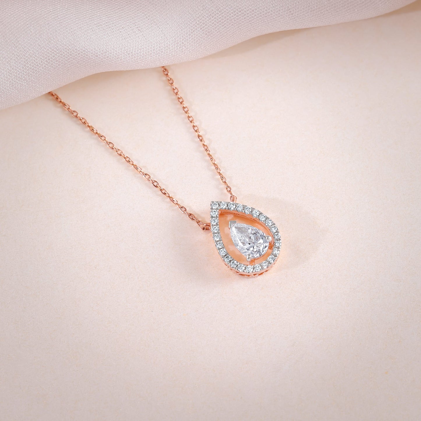 Rose Gold Magical Dewdrop Lab Grown Diamond Necklace