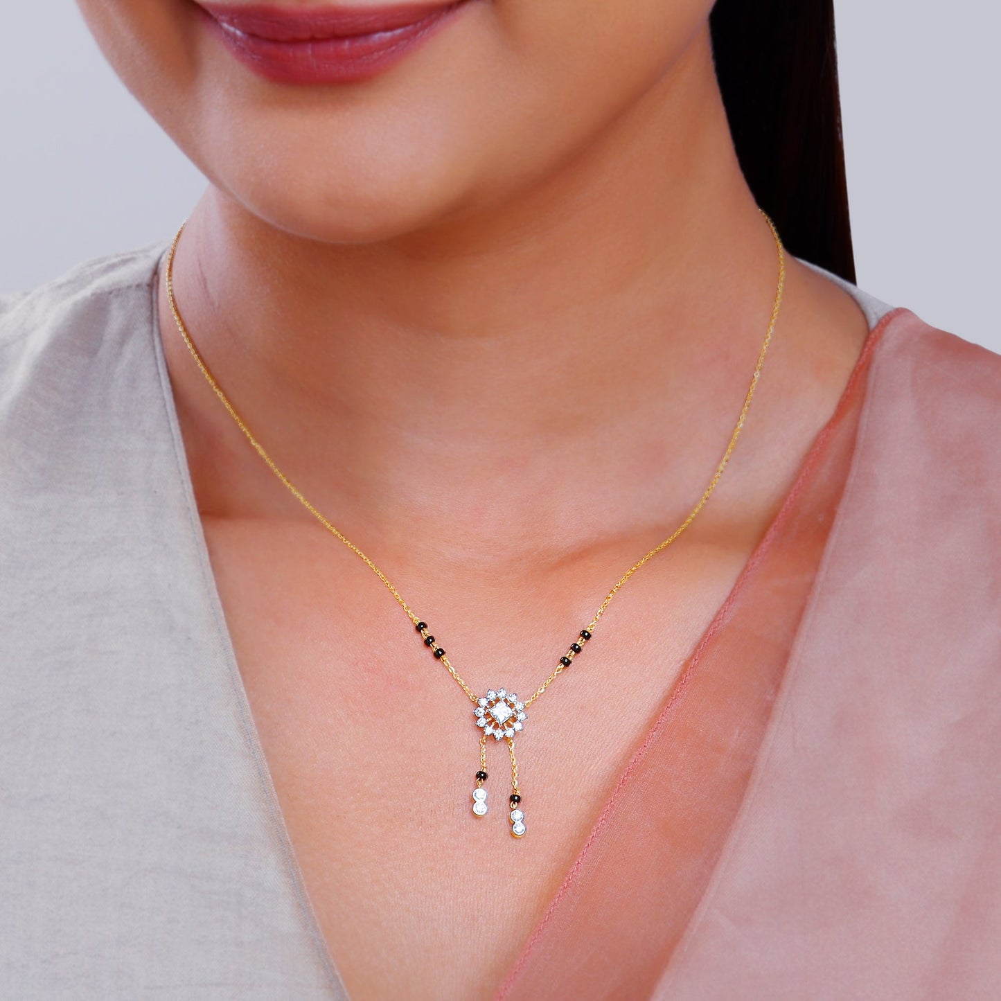 Gold Triparna Lab Grown Diamond Mangalsutra