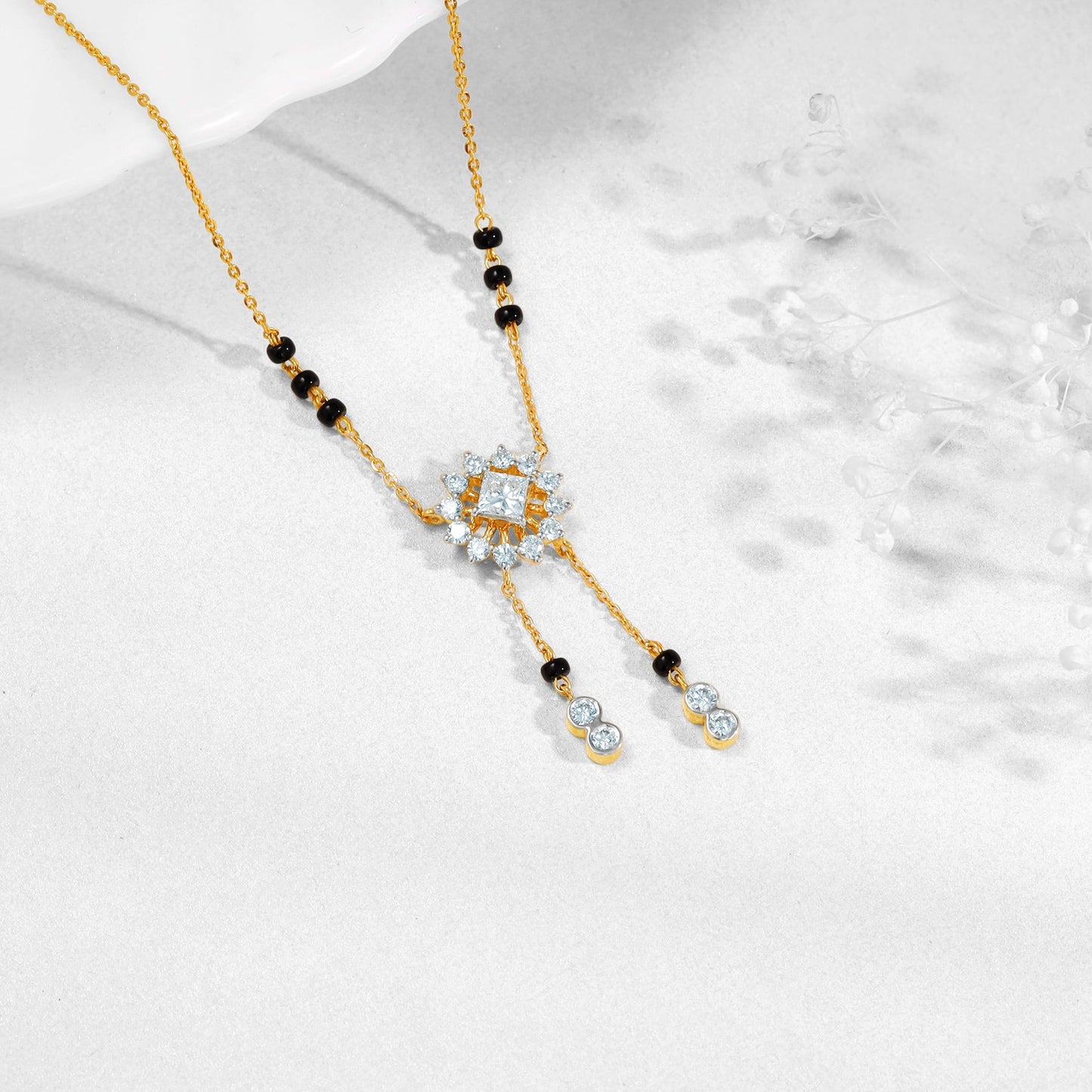 Gold Triparna Lab Grown Diamond Mangalsutra