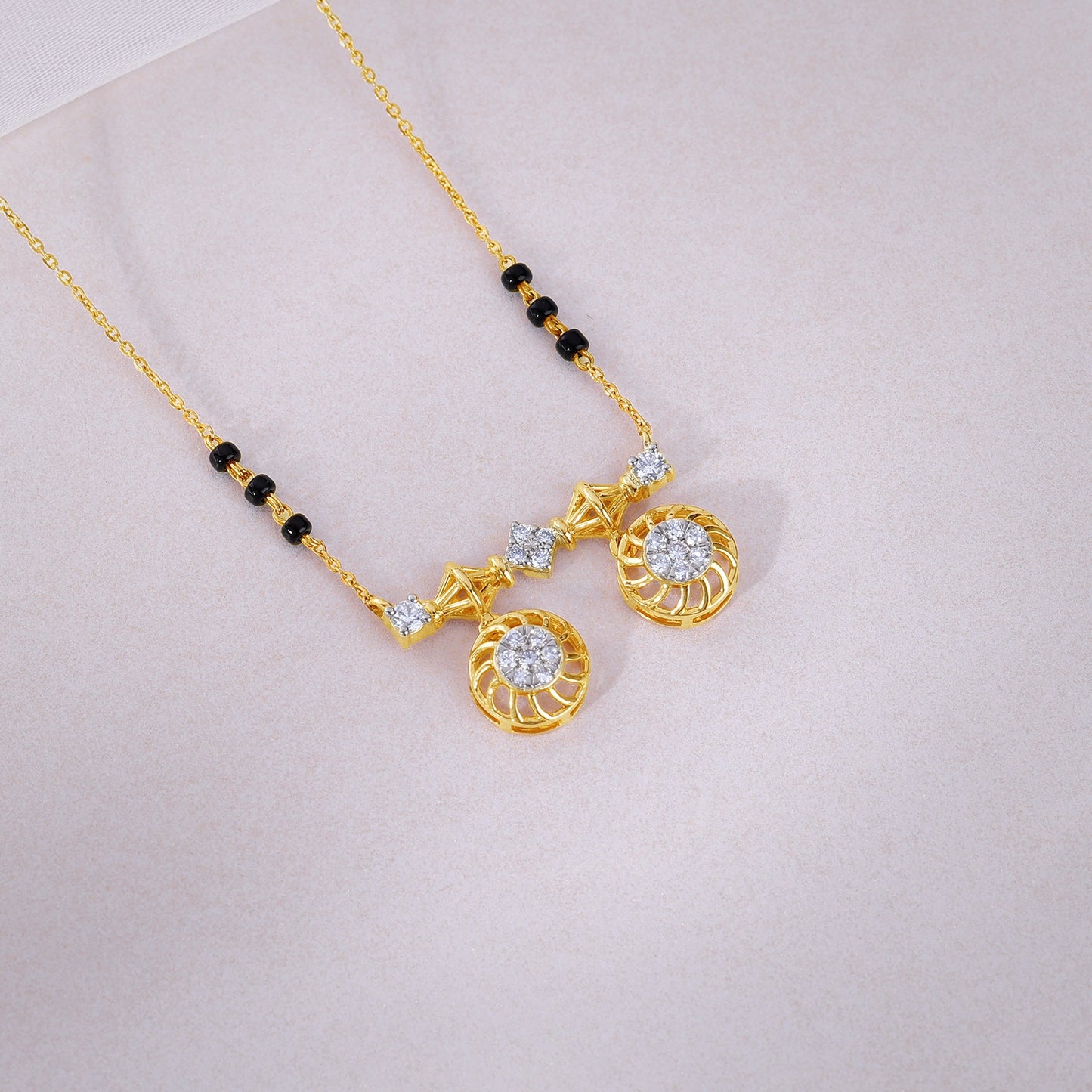 Gold Savitri Lab Grown Diamond Mangalsutra